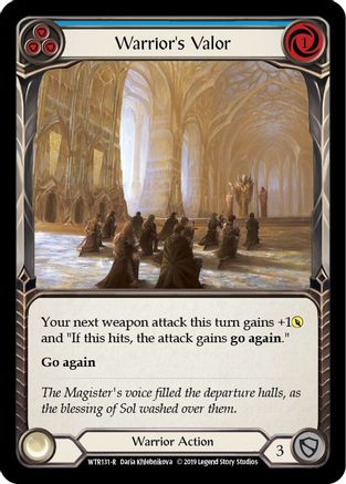 Image of Warrior's Valor (Blue) [WTR131-R] (Welcome to Rathe)  Alpha Print Rainbow Foil