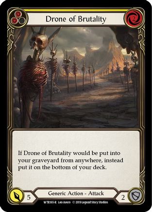 Image of Drone of Brutality (Yellow) [U-WTR165] (Welcome to Rathe Unlimited)  Unlimited Rainbow Foil