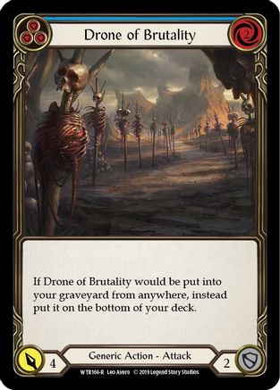 Image of Drone of Brutality (Blue) [U-WTR166] (Welcome to Rathe Unlimited)  Unlimited Rainbow Foil