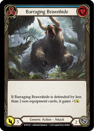 Image of Barraging Brawnhide (Blue) [WTR178-C] (Welcome to Rathe)  Alpha Print Rainbow Foil