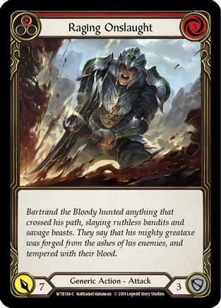Image of Raging Onslaught (Red) [U-WTR188] (Welcome to Rathe Unlimited)  Unlimited Rainbow Foil
