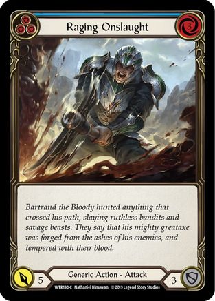 Image of Raging Onslaught (Blue) [WTR190-C] (Welcome to Rathe)  Alpha Print Rainbow Foil