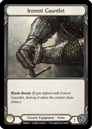 Image of Ironrot Gauntlet [RNR006-C] (Rhinar Hero Deck)  1st Edition Normal