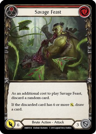 Image of Savage Feast (Red) [RNR010-R] (Rhinar Hero Deck)  1st Edition Normal