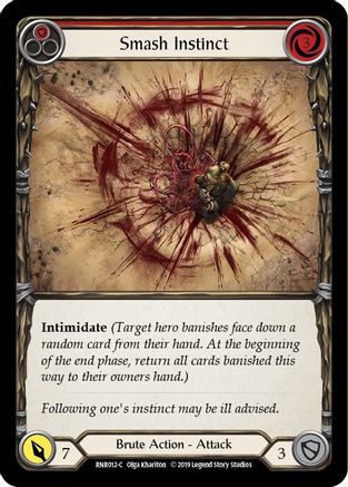 Image of Smash Instinct (Red) [RNR012-C] (Rhinar Hero Deck)  1st Edition Normal