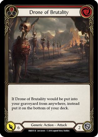 Image of Drone of Brutality (Red) [RNR015-R] (Rhinar Hero Deck)  1st Edition Normal