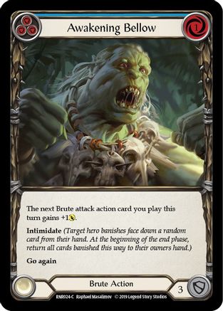 Image of Awakening Bellow (Blue) [RNR024-C] (Rhinar Hero Deck)  1st Edition Normal