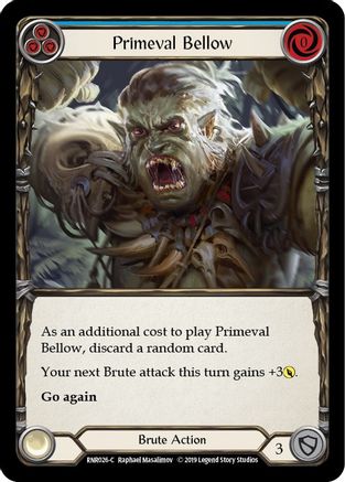 Image of Primeval Bellow (Blue) [RNR026-C] (Rhinar Hero Deck)  1st Edition Normal