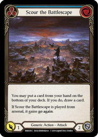 Image of Scour the Battlescape (Blue) [RNR028-C] (Rhinar Hero Deck)  1st Edition Normal