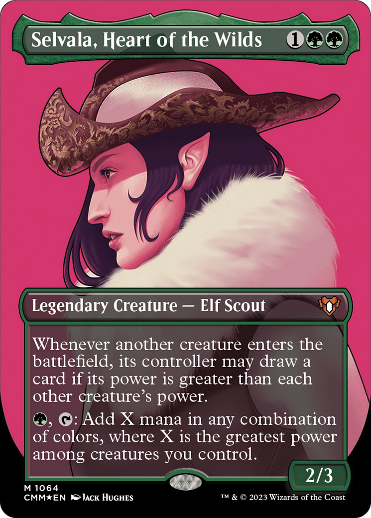 Image of Selvala, Heart of the Wilds (Borderless Textured Foil Frame Break) [Commander Masters]