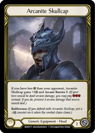 Image of Arcanite Skullcap [FAB007-P] (Promo)  1st Edition Cold Foil - Golden