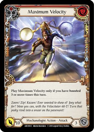 Image of Maximum Velocity [ARC008-S] (Arcane Rising)  1st Edition Normal