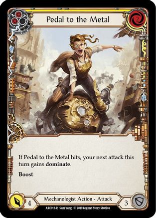 Image of Pedal to the Metal (Yellow) [U-ARC012] (Arcane Rising Unlimited)  Unlimited Rainbow Foil