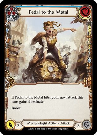 Image of Pedal to the Metal (Blue) [ARC013-R] (Arcane Rising)  1st Edition Rainbow Foil