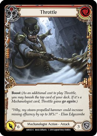 Image of Throttle (Red) [ARC023-C] (Arcane Rising)  1st Edition Normal