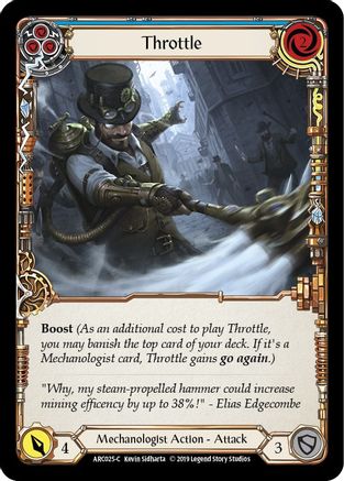 Image of Throttle (Blue) [U-ARC025] (Arcane Rising Unlimited)  Unlimited Rainbow Foil
