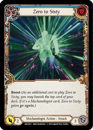 Image of Zero to Sixty (Blue) [U-ARC028] (Arcane Rising Unlimited)  Unlimited Normal