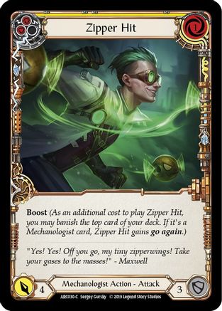 Image of Zipper Hit (Yellow) [U-ARC030] (Arcane Rising Unlimited)  Unlimited Rainbow Foil