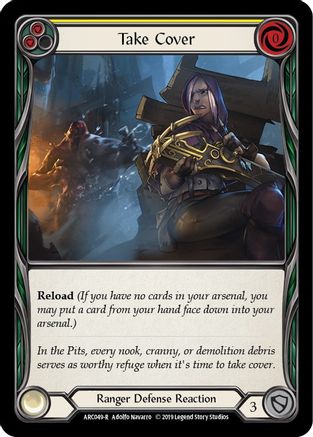 Image of Take Cover (Yellow) [ARC049-R] (Arcane Rising)  1st Edition Normal
