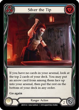 Image of Silver the Tip (Blue) [ARC053-R] (Arcane Rising)  1st Edition Rainbow Foil