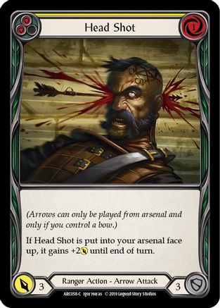 Image of Head Shot (Yellow) [ARC058-C] (Arcane Rising)  1st Edition Rainbow Foil