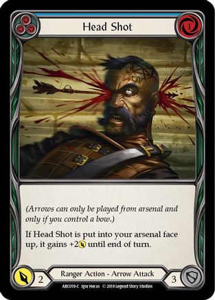 Image of Head Shot (Blue) [U-ARC059] (Arcane Rising Unlimited)  Unlimited Rainbow Foil