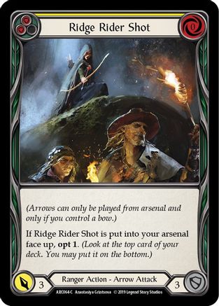 Image of Ridge Rider Shot (Yellow) [ARC064-C] (Arcane Rising)  1st Edition Rainbow Foil