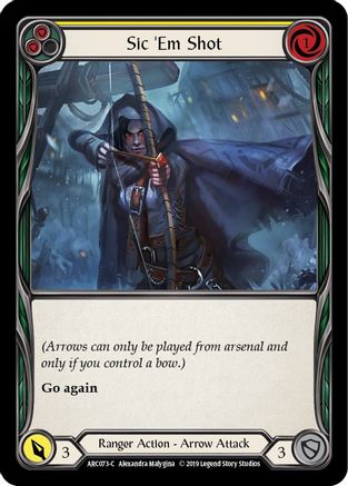 Image of Sic 'Em Shot (Yellow) [ARC073-C] (Arcane Rising)  1st Edition Rainbow Foil