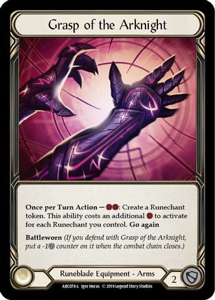 Image of Grasp of the Arknight [U-ARC078] (Arcane Rising Unlimited)  Unlimited Rainbow Foil