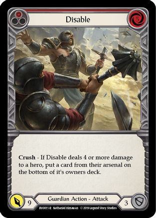 Image of Disable (Red) [BVO011-R] (Bravo Hero Deck)  1st Edition Normal