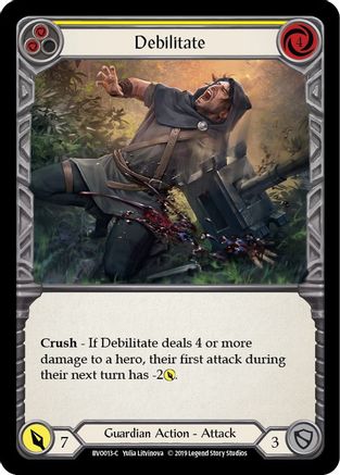 Image of Debilitate (Yellow) [BVO013-C] (Bravo Hero Deck)  1st Edition Normal