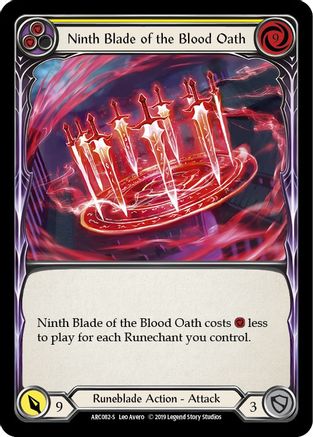 Image of Ninth Blade of the Blood Oath [ARC082-S] (Arcane Rising)  1st Edition Rainbow Foil