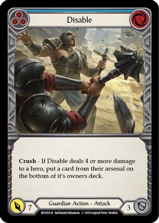 Image of Disable (Blue) [BVO019-R] (Bravo Hero Deck)  1st Edition Normal