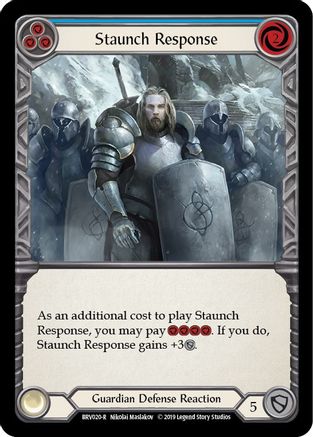 Image of Staunch Response (Blue) [BVO020-R] (Bravo Hero Deck)  1st Edition Normal