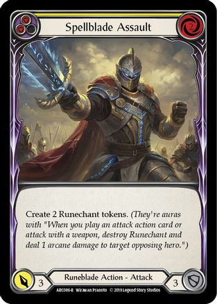 Image of Spellblade Assault (Yellow) [U-ARC086] (Arcane Rising Unlimited)  Unlimited Normal