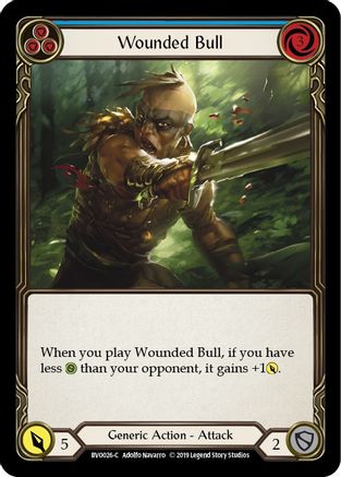 Image of Wounded Bull (Blue) [BVO026-C] (Bravo Hero Deck)  1st Edition Normal