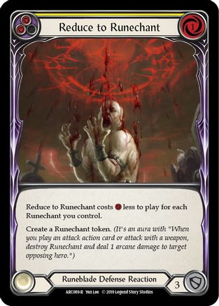 Image of Reduce to Runechant (Yellow) [U-ARC089] (Arcane Rising Unlimited)  Unlimited Rainbow Foil
