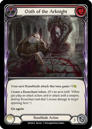Image of Oath of the Arknight (Red) [U-ARC091] (Arcane Rising Unlimited)  Unlimited Rainbow Foil