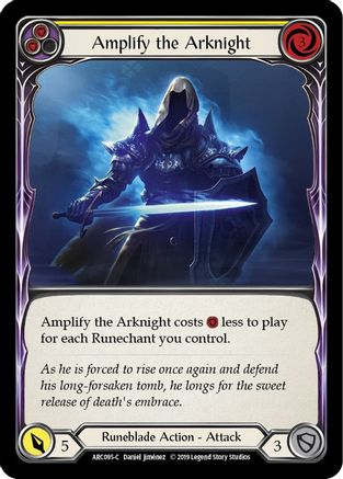 Image of Amplify the Arknight (Yellow) [U-ARC095] (Arcane Rising Unlimited)  Unlimited Rainbow Foil