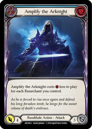 Image of Amplify the Arknight (Blue) [ARC096-C] (Arcane Rising)  1st Edition Rainbow Foil