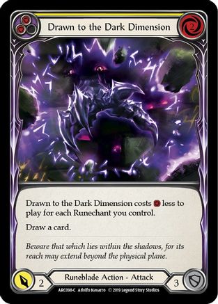 Image of Drawn to the Dark Dimension (Yellow) [U-ARC098] (Arcane Rising Unlimited)  Unlimited Rainbow Foil