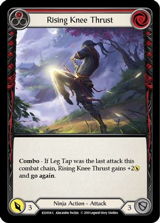Image of Rising Knee Thrust (Red) [KSU014-C] (Katsu Hero Deck)  1st Edition Normal