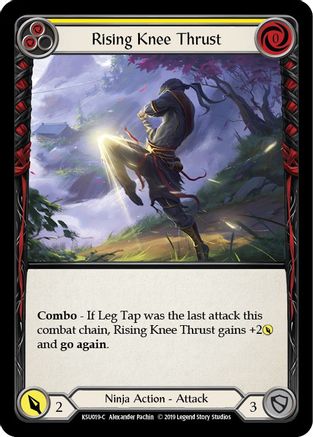 Image of Rising Knee Thrust (Yellow) [KSU019-C] (Katsu Hero Deck)  1st Edition Normal
