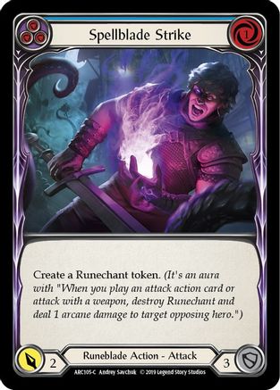 Image of Spellblade Strike (Blue) [U-ARC105] (Arcane Rising Unlimited)  Unlimited Rainbow Foil
