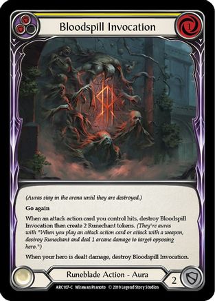 Image of Bloodspill Invocation (Yellow) [ARC107-C] (Arcane Rising)  1st Edition Rainbow Foil