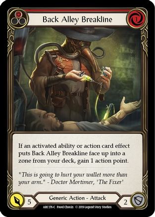 Image of Back Alley Breakline (Red) [ARC176-C] (Arcane Rising)  1st Edition Normal