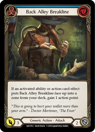 Image of Back Alley Breakline (Blue) [U-ARC178] (Arcane Rising Unlimited)  Unlimited Rainbow Foil