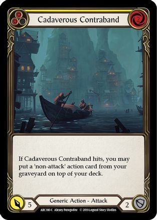 Image of Cadaverous Contraband (Yellow) [ARC180-C] (Arcane Rising)  1st Edition Rainbow Foil