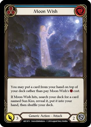 Image of Moon Wish (Blue) [ARC187-C] (Arcane Rising)  1st Edition Rainbow Foil