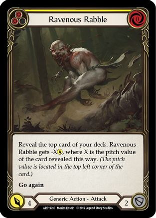 Image of Ravenous Rabble (Yellow) [U-ARC192] (Arcane Rising Unlimited)  Unlimited Rainbow Foil